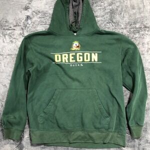 Champion Oregon Ducks Hoodie Mens Large Green Pullover Sweatshirt NCAA Graphic